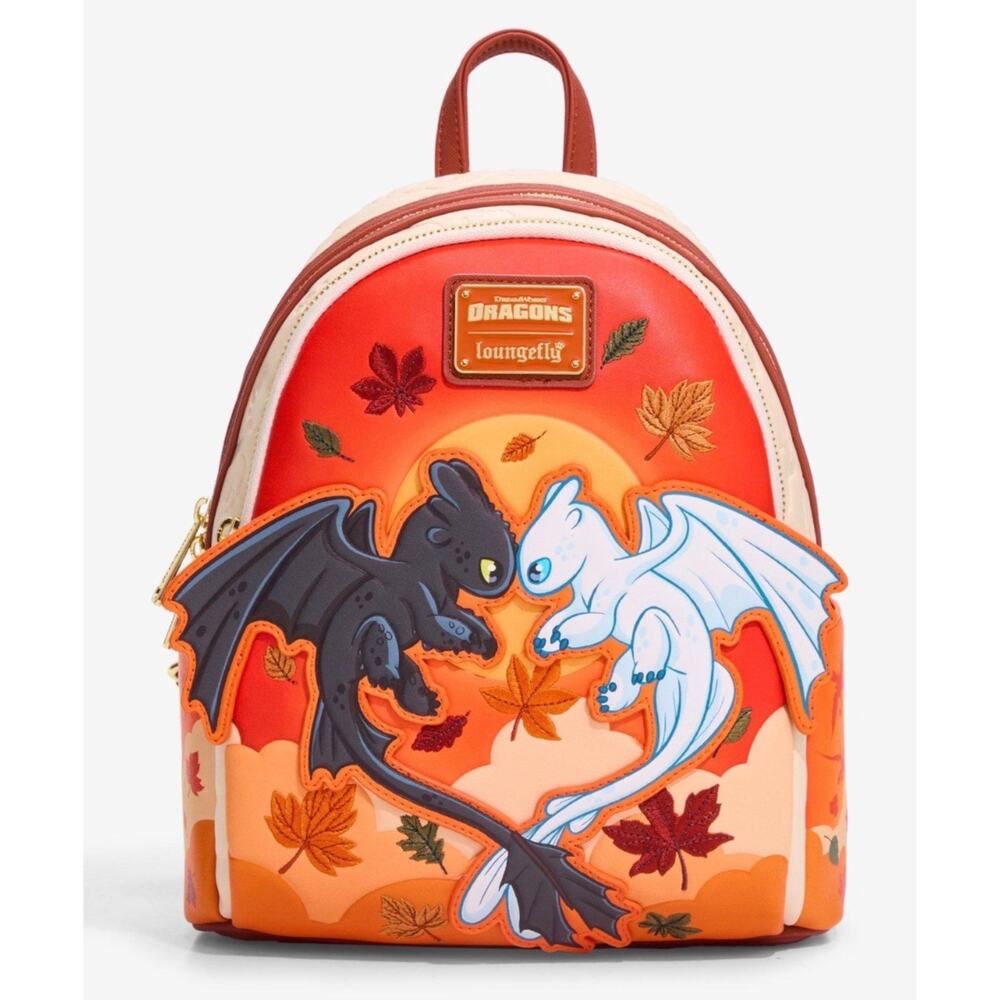 Loungefly How to Train Your Dragon Toothless & Light Fury Autumn Mini Backpack
